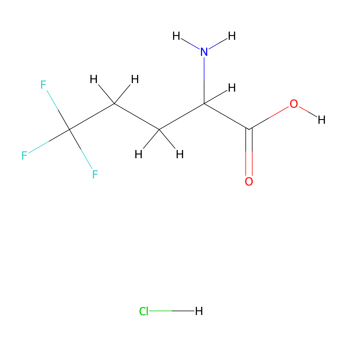 2-Amino-5,5,5-trifluoropentanoic acid hydrochloride molecular structure, CAS 1443979-43-8