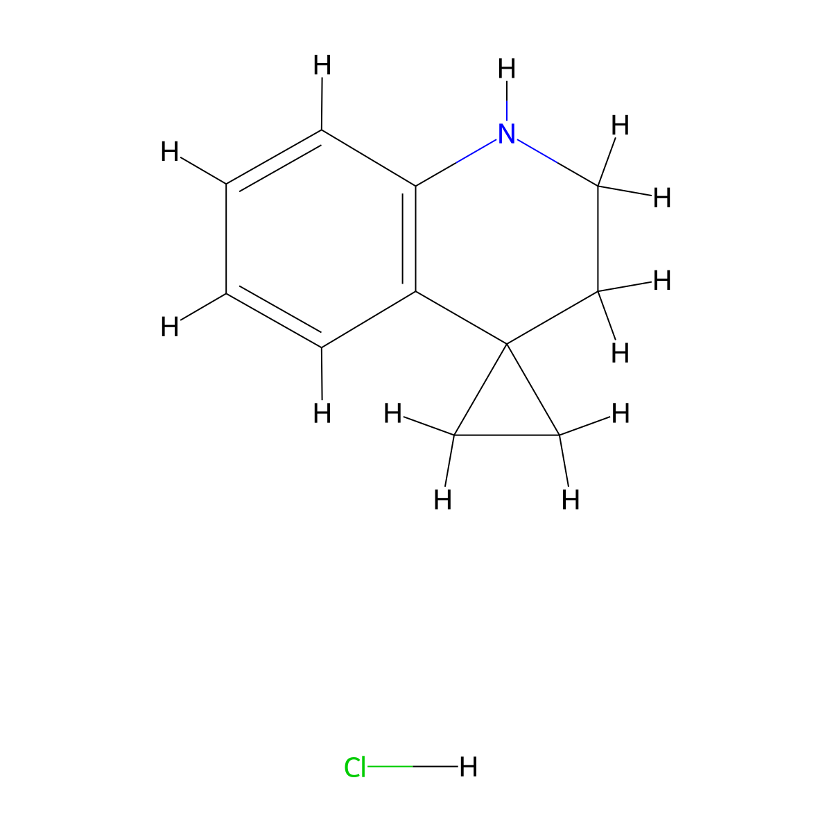2',3'-dihydro-1'H-spiro[cyclopropane-1,4'-quinoline] hydrochloride molecular structure, CAS 1443979-47-2