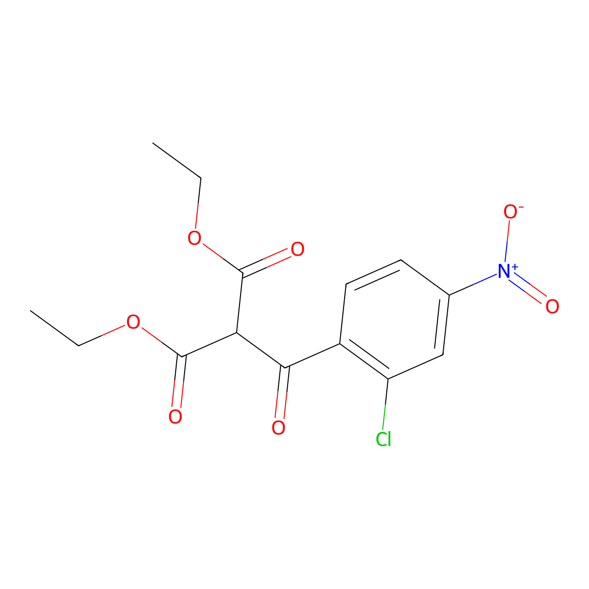 1,3-Diethyl 2-(2-chloro-4-nitrobenzoyl)propanedioate molecular structure, CAS 1443979-57-4