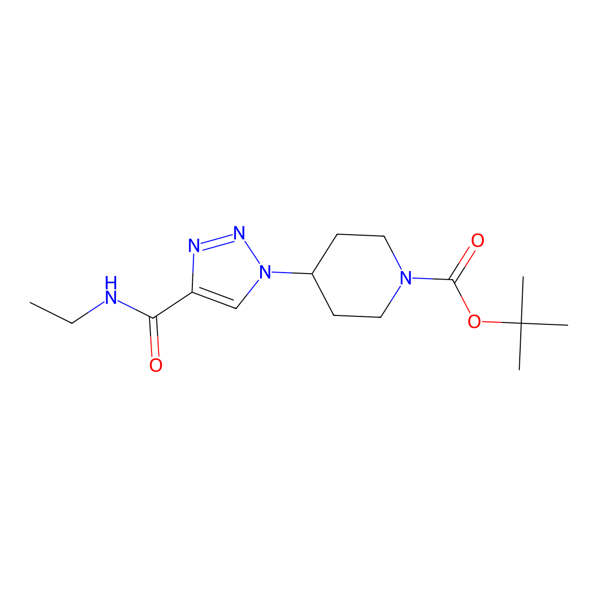 tert-butyl 4-[4-(ethylcarbamoyl)-1H-1,2,3-triazol-1-yl]piperidine-1-carboxylate molecular structure, CAS 1443979-58-5