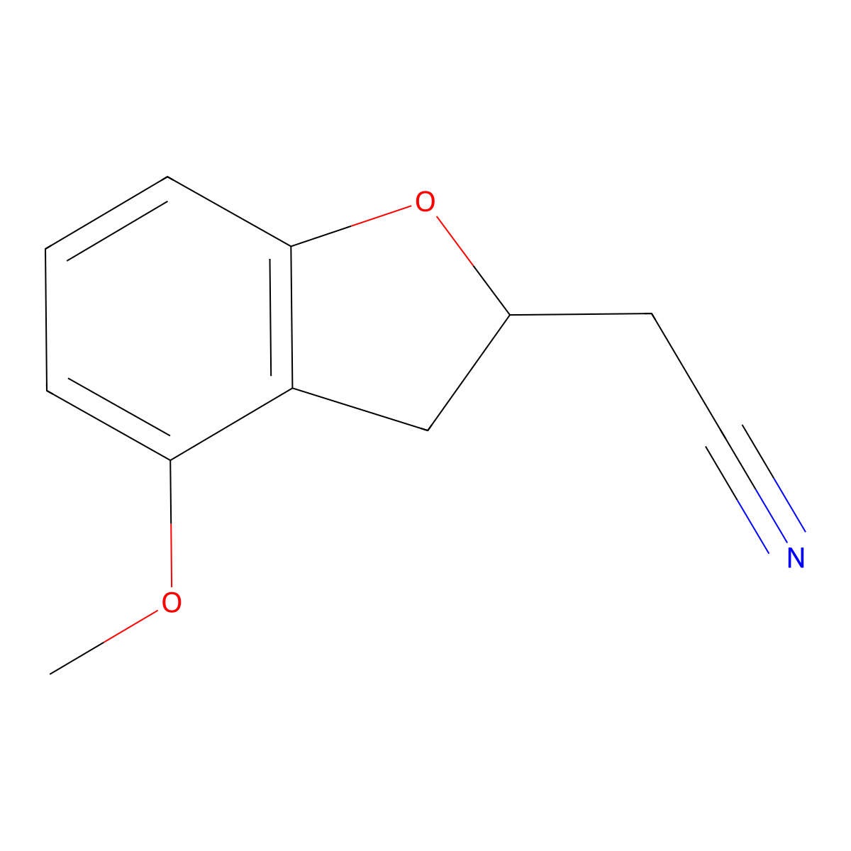2-Benzofuranacetonitrile, 2,3-dihydro-4-methoxy- molecular structure, CAS 1443979-63-2