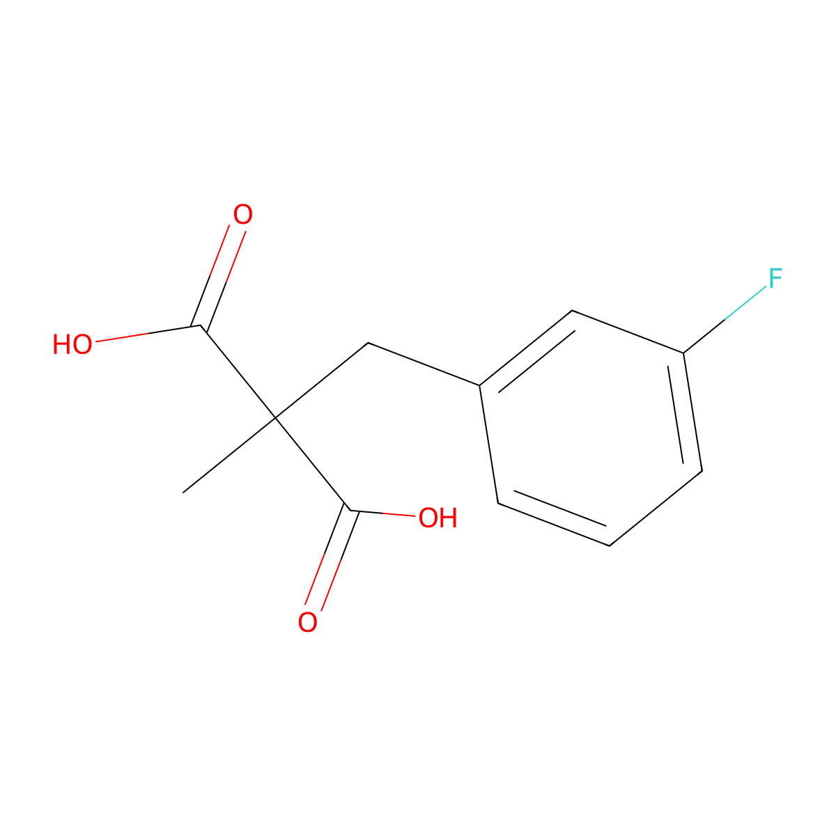 2-[(3-Fluorophenyl)methyl]-2-methylpropanedioic acid molecular structure, CAS 1443979-65-4