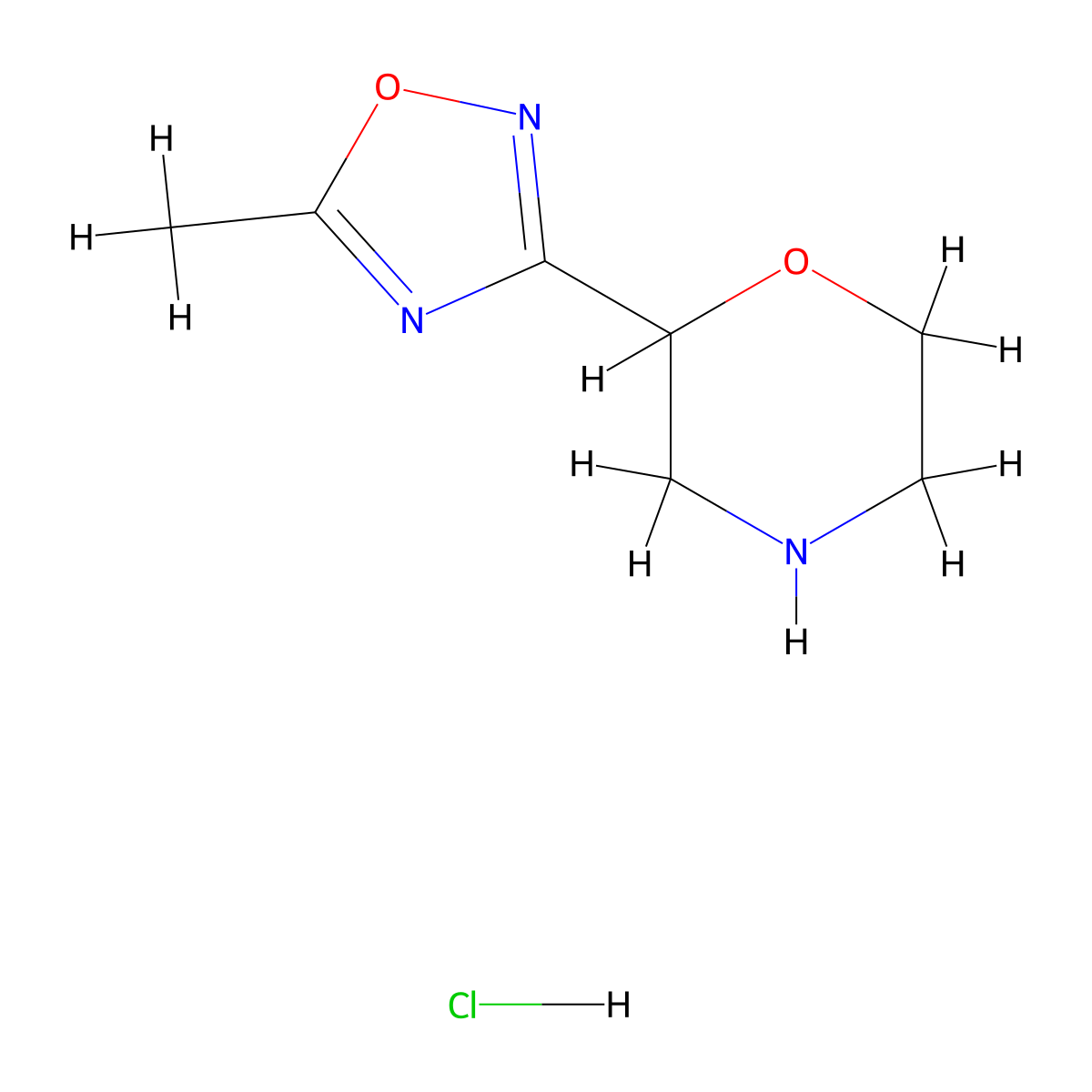 2-(5-Methyl-1,2,4-oxadiazol-3-yl)morpholine hydrochloride molecular structure, CAS 1443979-69-8