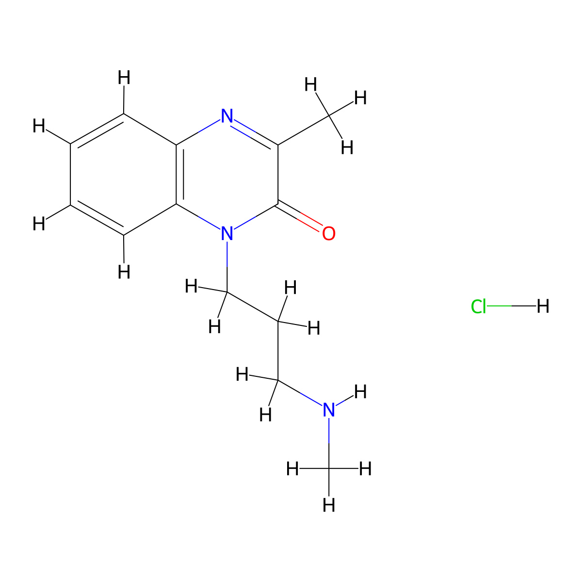 3-Methyl-1-(3-(methylamino)propyl)-1,2-dihydroquinoxalin-2-one hydrochloride molecular structure, CAS 1443979-71-2