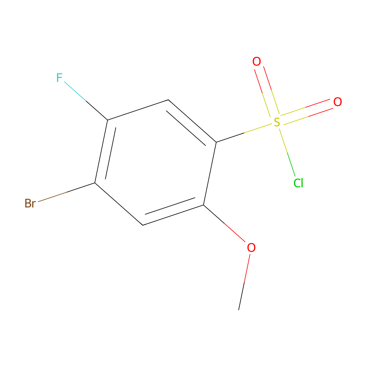 4-Bromo-5-fluoro-2-methoxybenzene-1-sulfonyl chloride molecular structure, CAS 1443979-74-5