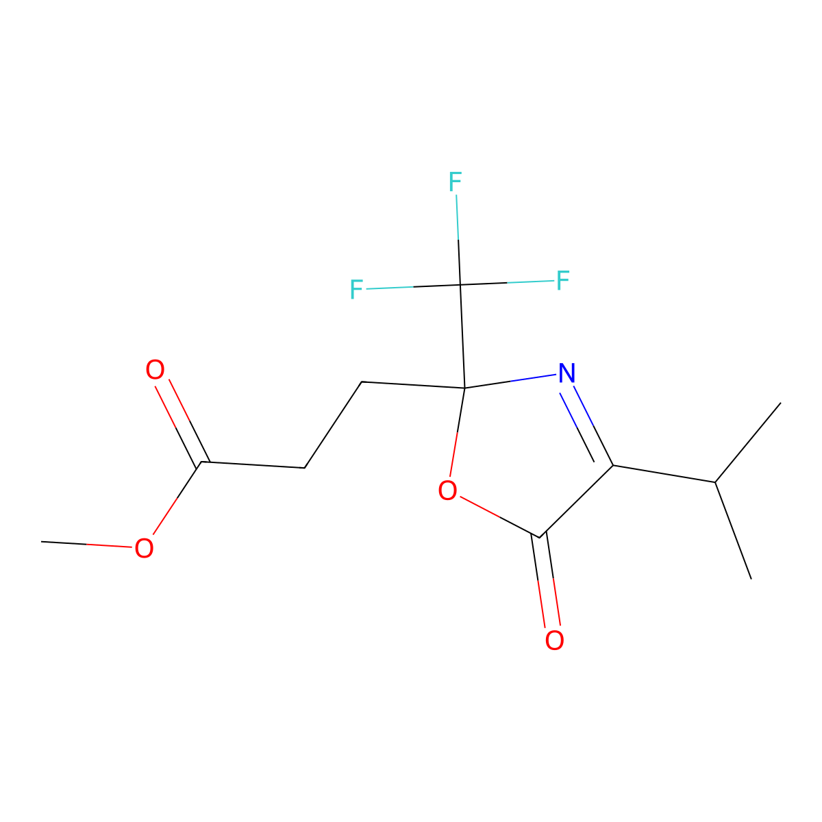 Methyl 3-[5-oxo-4-(propan-2-yl)-2-(trifluoromethyl)-2,5-dihydro-1,3-oxazol-2-yl]propanoate molecular structure, CAS 1443979-79-0