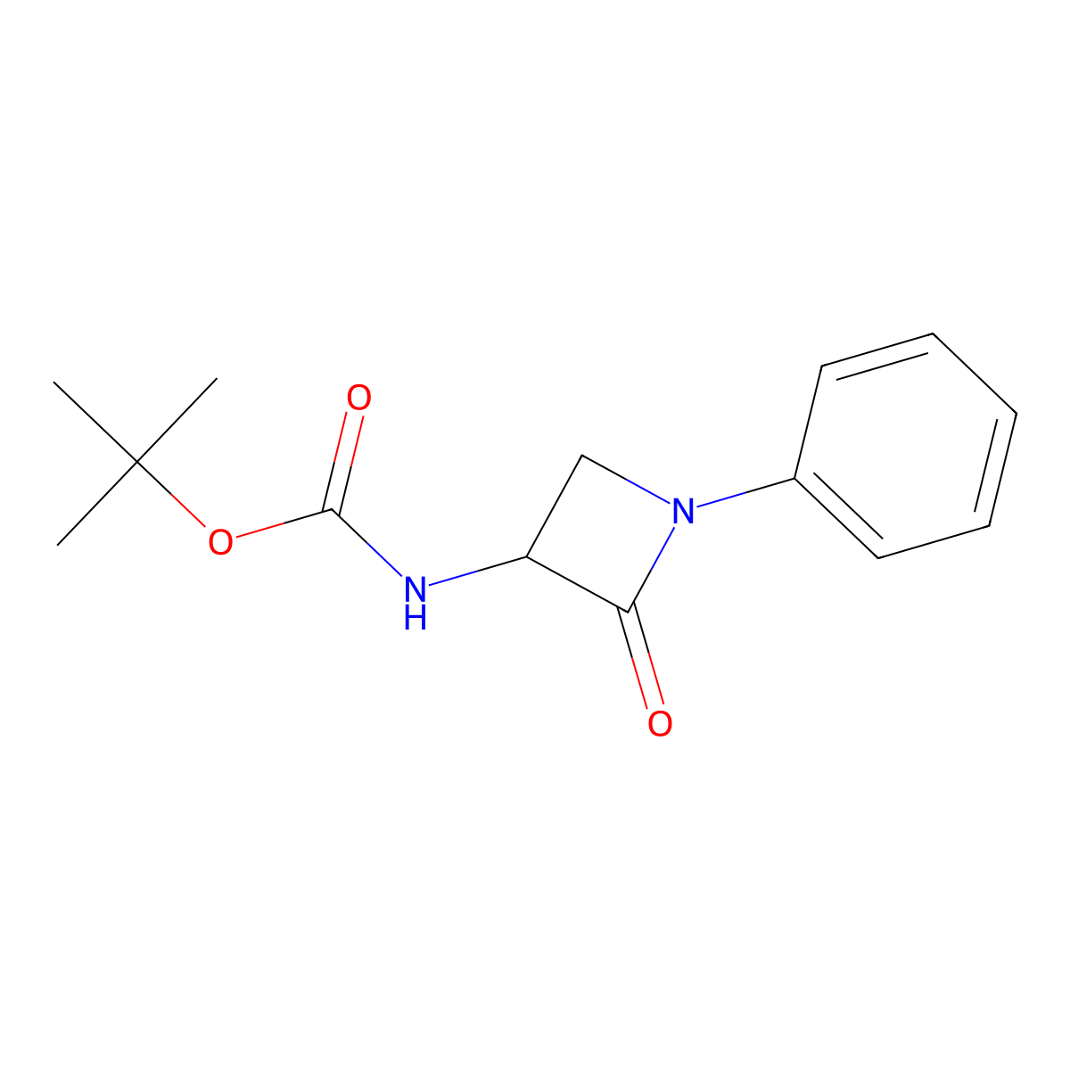 tert-butyl N-(2-oxo-1-phenylazetidin-3-yl)carbamate molecular structure, CAS 1443979-82-5
