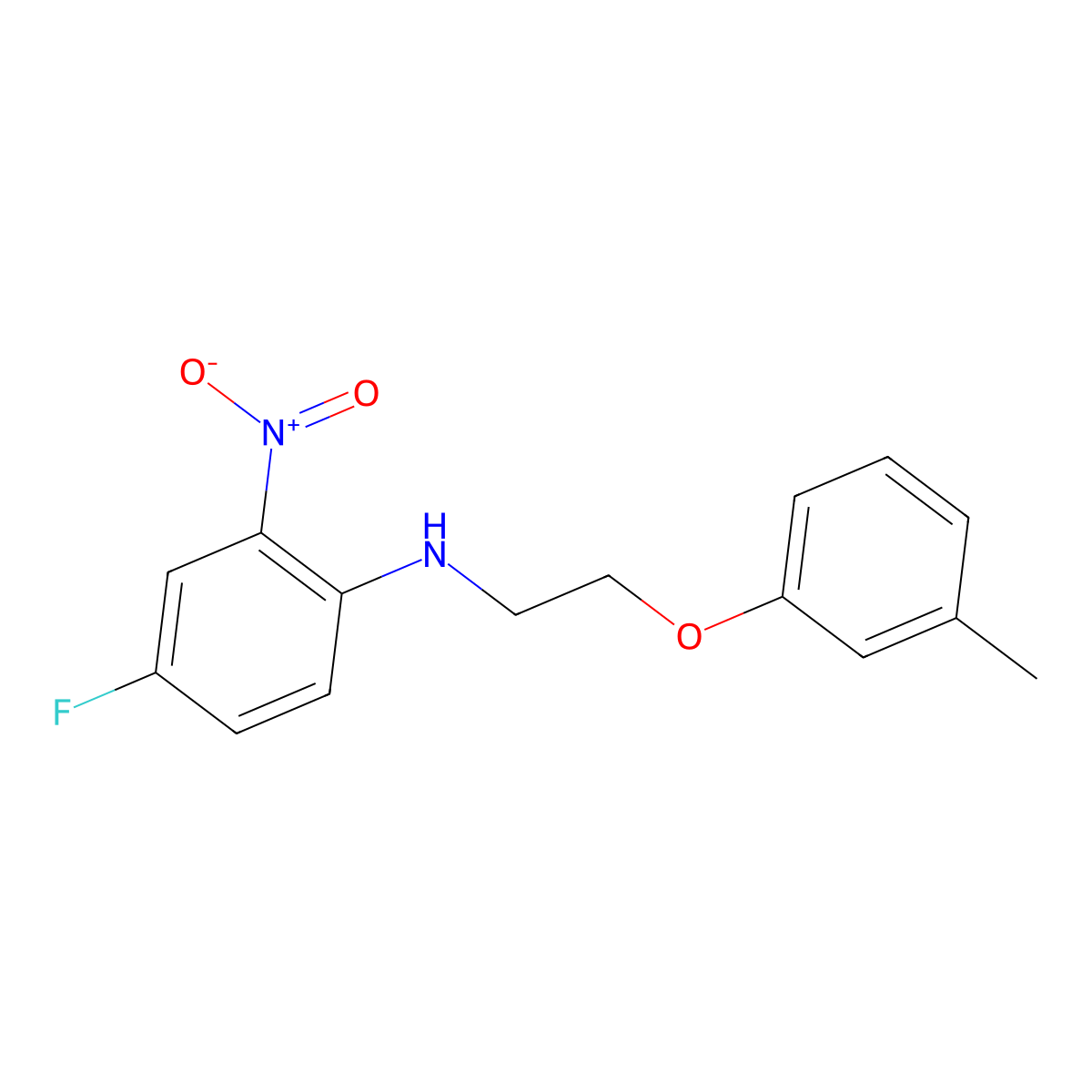 4-fluoro-N-[2-(3-methylphenoxy)ethyl]-2-nitroaniline molecular structure, CAS 1443979-84-7