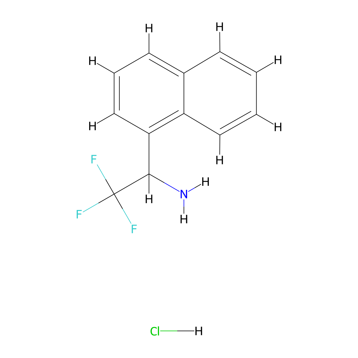 2,2,2-Trifluoro-1-naphthylethylamine hydrochloride molecular structure, CAS 1443979-86-9