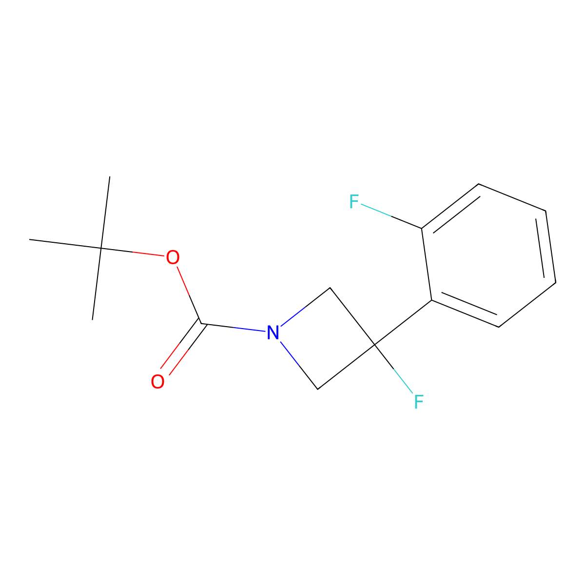 Tert-butyl 3-fluoro-3-(2-fluorophenyl)azetidine-1-carboxylate molecular structure, CAS 1443979-99-4