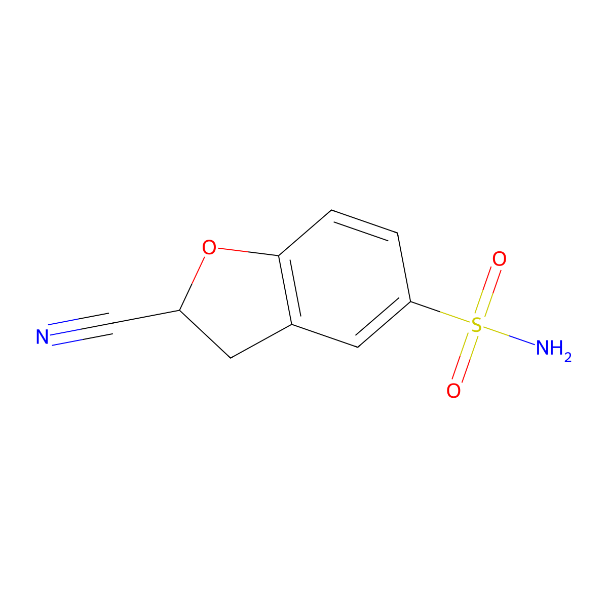 2-Cyano-2,3-dihydro-1-benzofuran-5-sulfonamide molecular structure, CAS 1443980-08-2