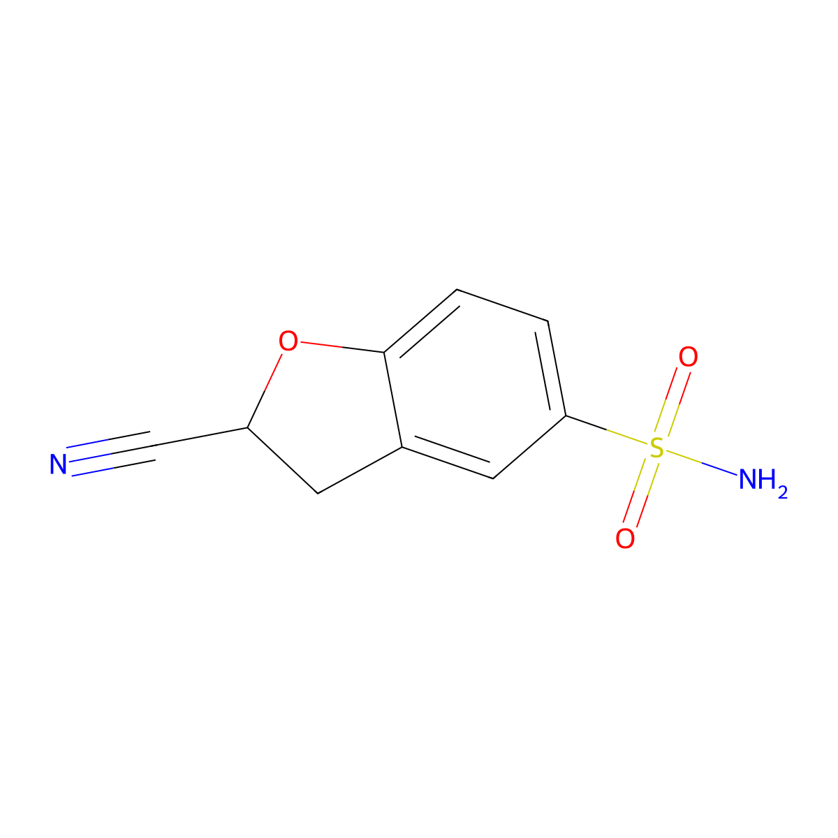 2-Cyano-2,3-dihydro-1-benzofuran-5-sulfonamide molecular structure, CAS 1443980-08-2