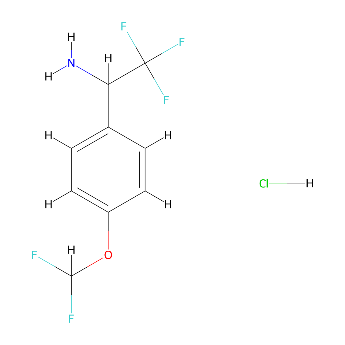 1-[4-(Difluoromethoxy)phenyl]-2,2,2-trifluoroethan-1-amine hydrochloride molecular structure, CAS 1443980-11-7