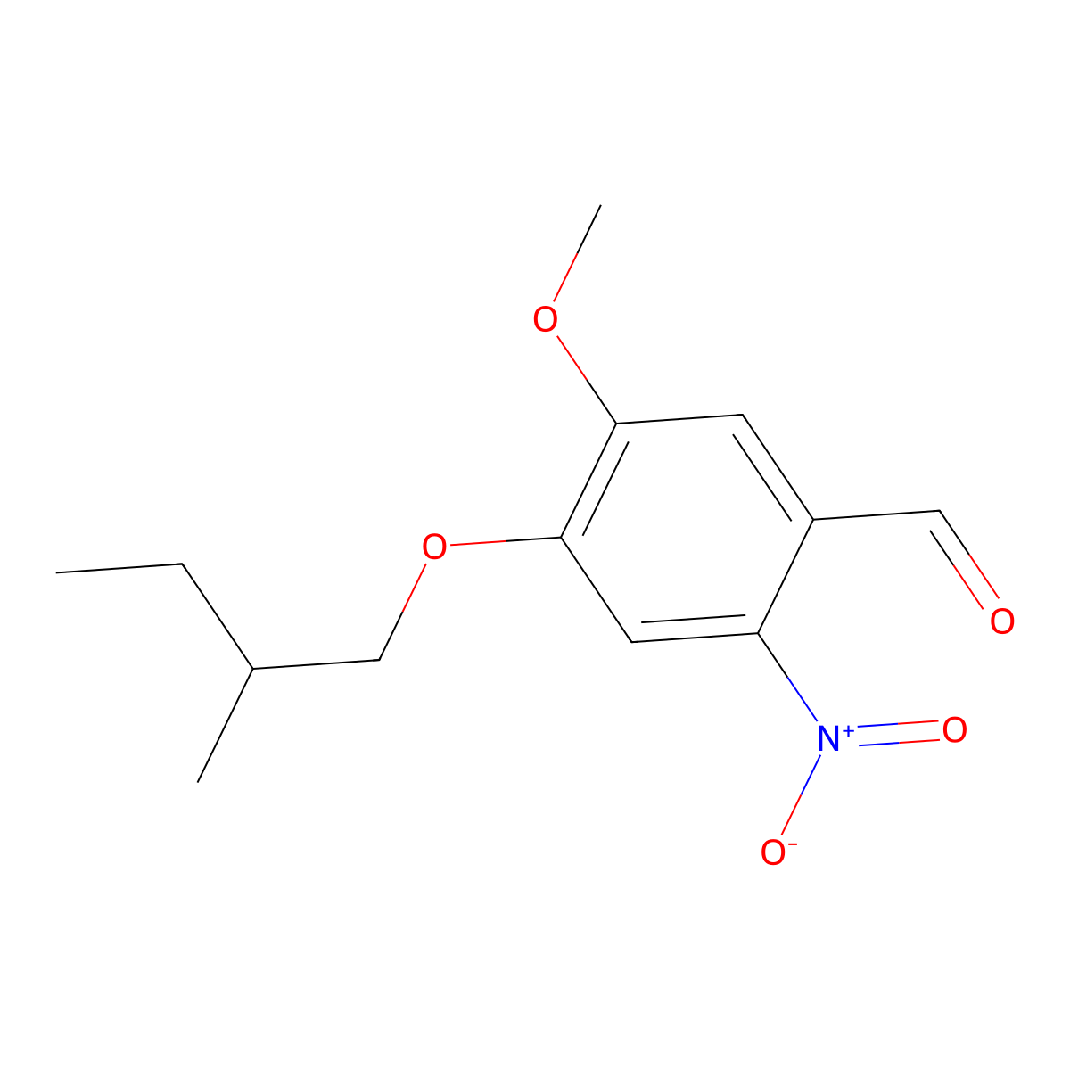 5-Methoxy-4-(2-methylbutoxy)-2-nitrobenzaldehyde molecular structure, CAS 1443980-16-2