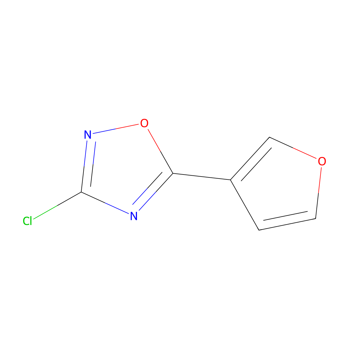 3-Chloro-5-(furan-3-yl)-1,2,4-oxadiazole molecular structure, CAS 1443980-20-8