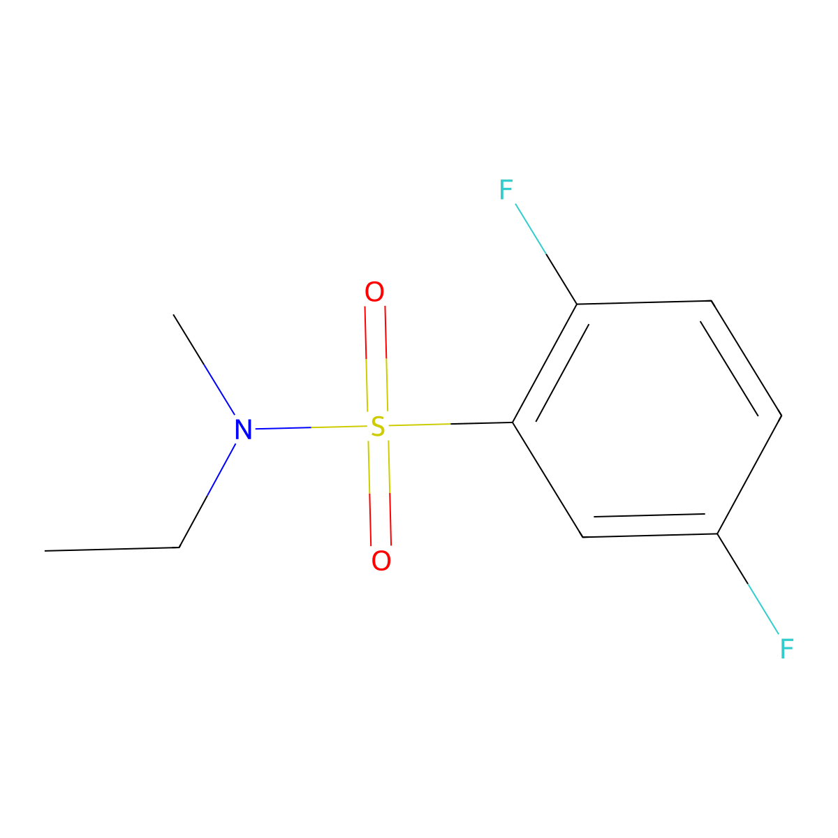 N-ethyl-2,5-difluoro-N-methylbenzene-1-sulfonamide molecular structure, CAS 1443980-24-2