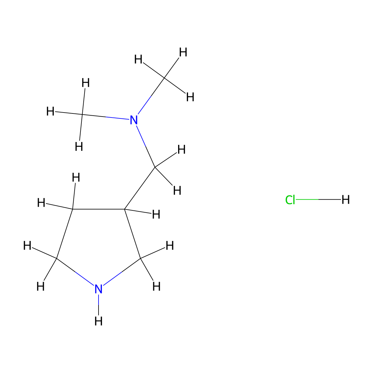 Dimethyl(pyrrolidin-3-ylmethyl)amine hydrochloride molecular structure, CAS 1443980-26-4