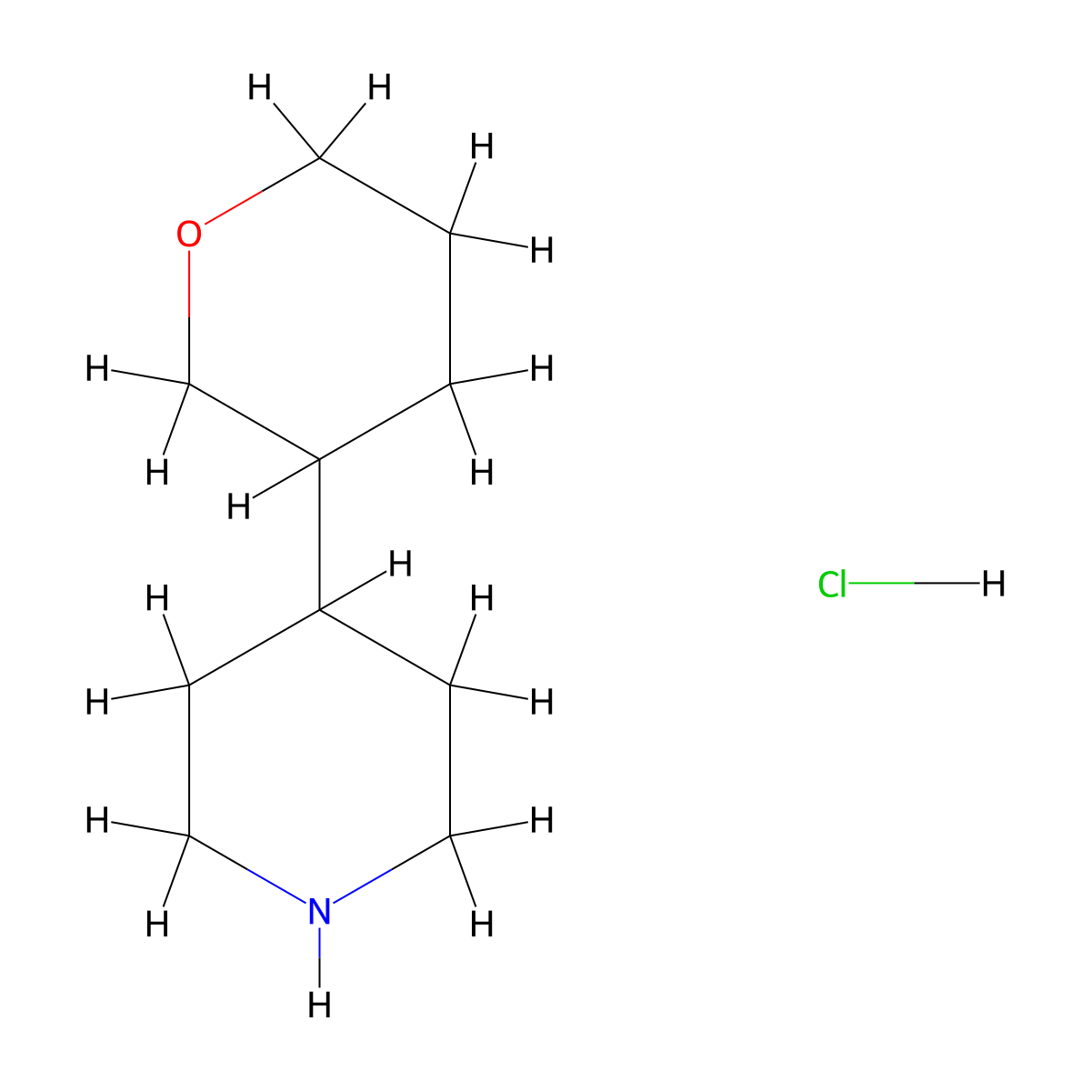 4-(Oxan-3-yl)piperidine hydrochloride molecular structure, CAS 1443980-30-0