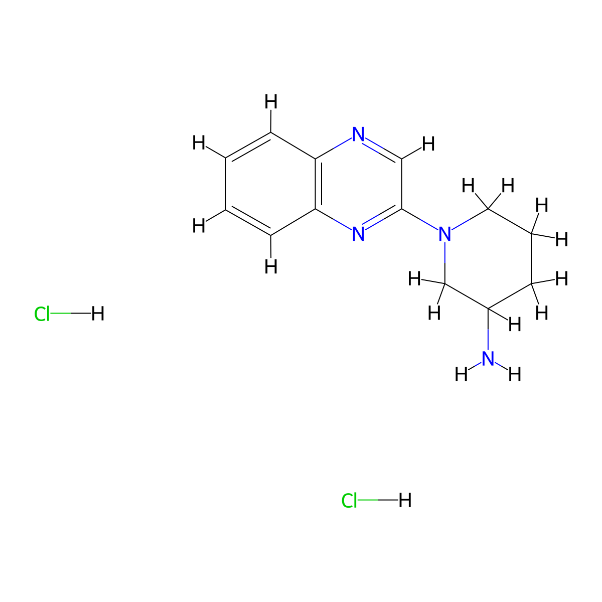 1-(Quinoxalin-2-yl)piperidin-3-amine dihydrochloride molecular structure, CAS 1443980-34-4
