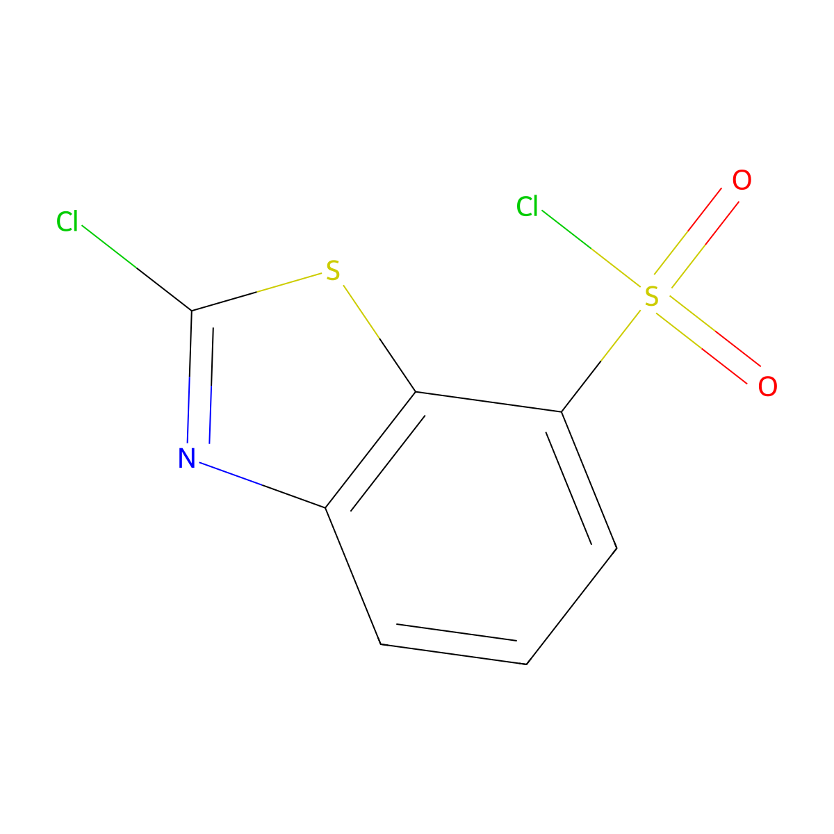 2-Chloro-1,3-benzothiazole-7-sulfonyl chloride molecular structure, CAS 1443980-41-3