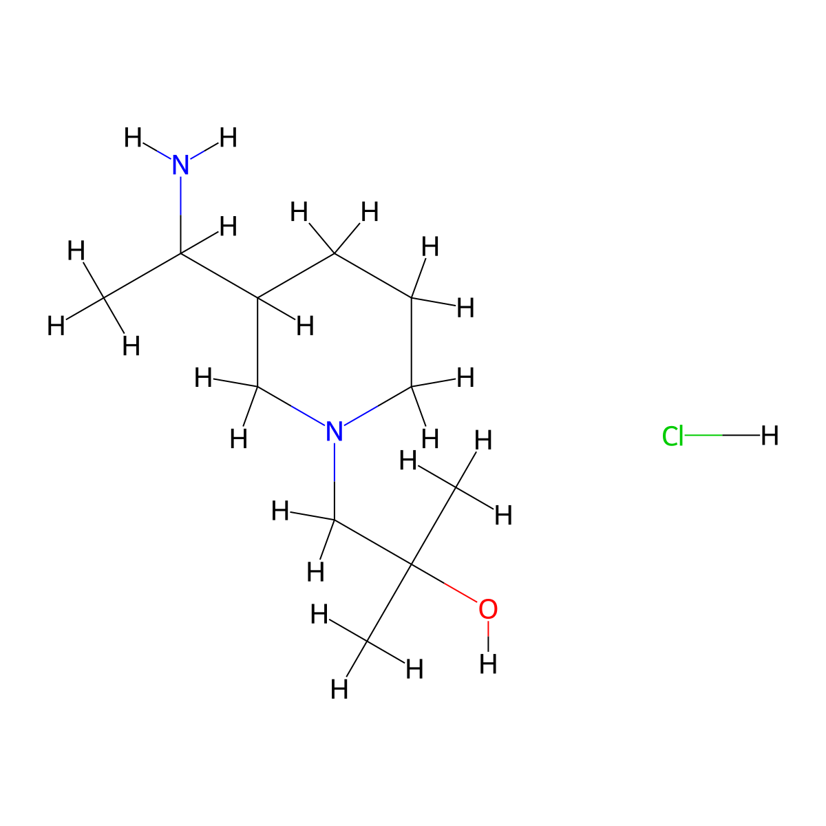 1-[3-(1-Aminoethyl)piperidin-1-yl]-2-methylpropan-2-ol hydrochloride molecular structure, CAS 1443980-44-6