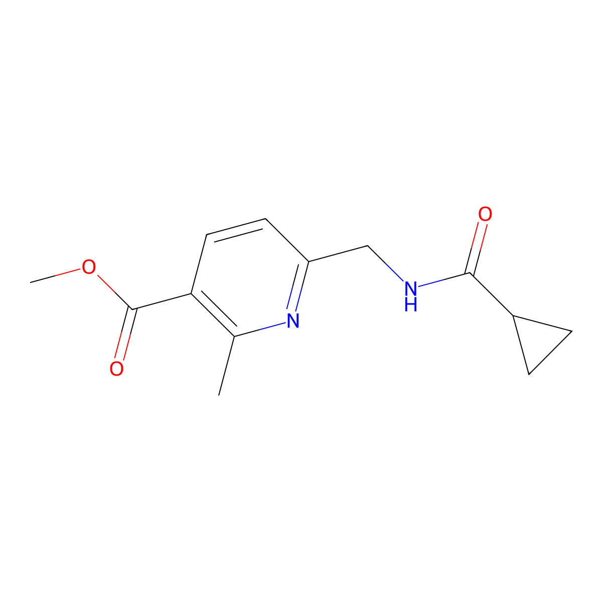 Methyl 6-[(cyclopropylformamido)methyl]-2-methylpyridine-3-carboxylate molecular structure, CAS 1443980-46-8