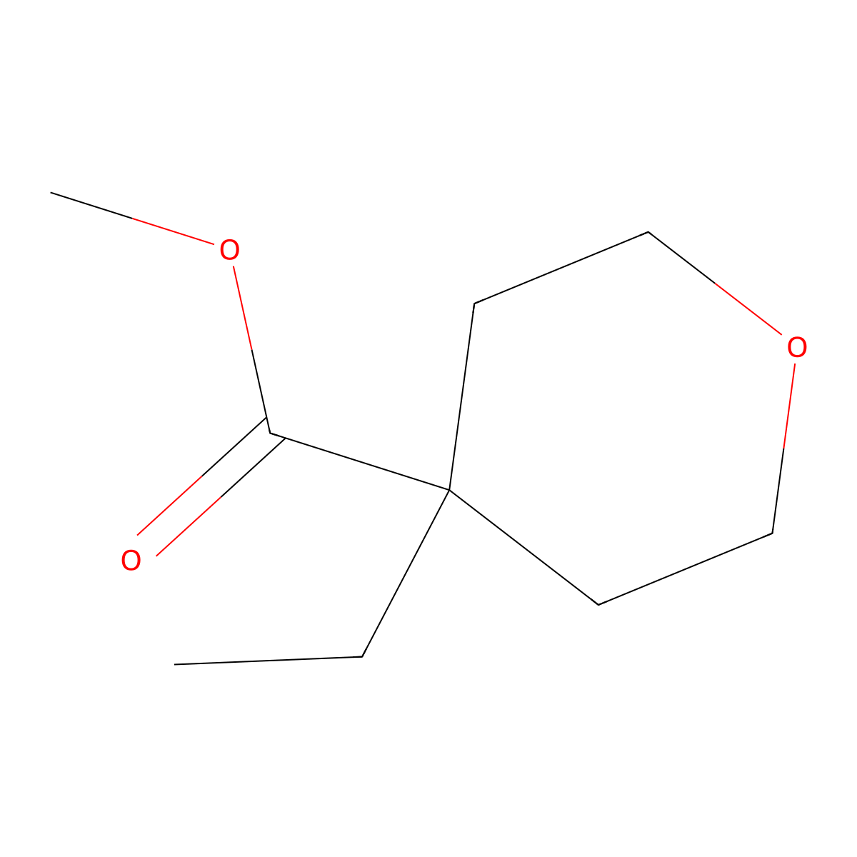 Methyl 4-ethyloxane-4-carboxylate molecular structure, CAS 1443980-49-1
