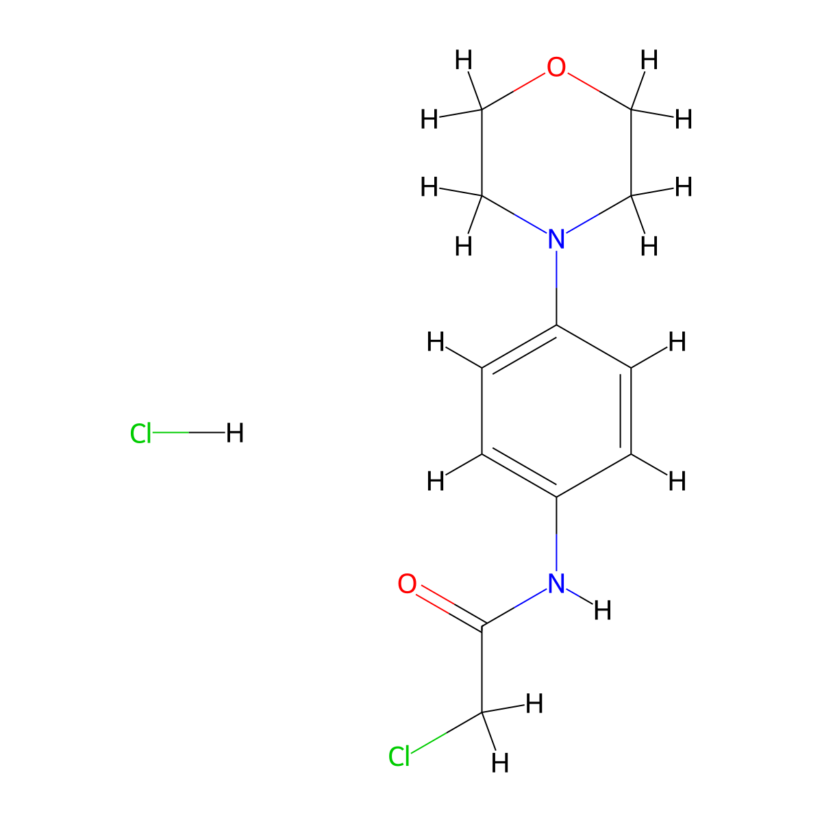 2-chloro-N-[4-(morpholin-4-yl)phenyl]acetamide hydrochloride molecular structure, CAS 1443980-58-2