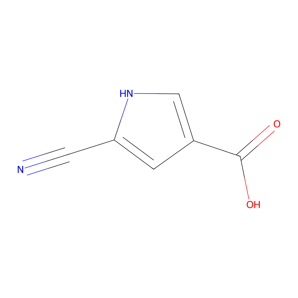 5-cyano-1H-pyrrole-3-carboxylic acid molecular structure, CAS 1443980-62-8