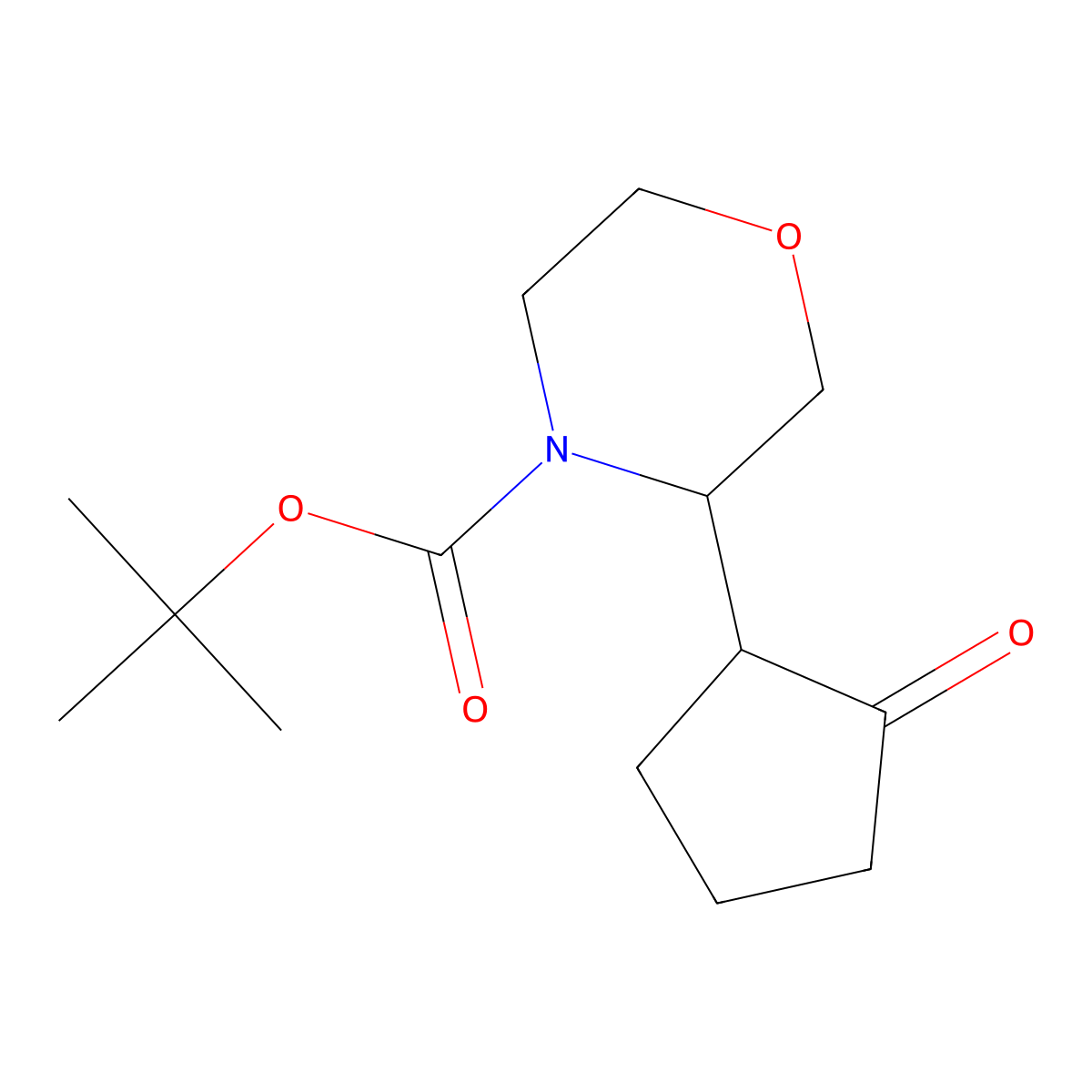 Tert-butyl 3-(2-oxocyclopentyl)morpholine-4-carboxylate molecular structure, CAS 1443980-64-0