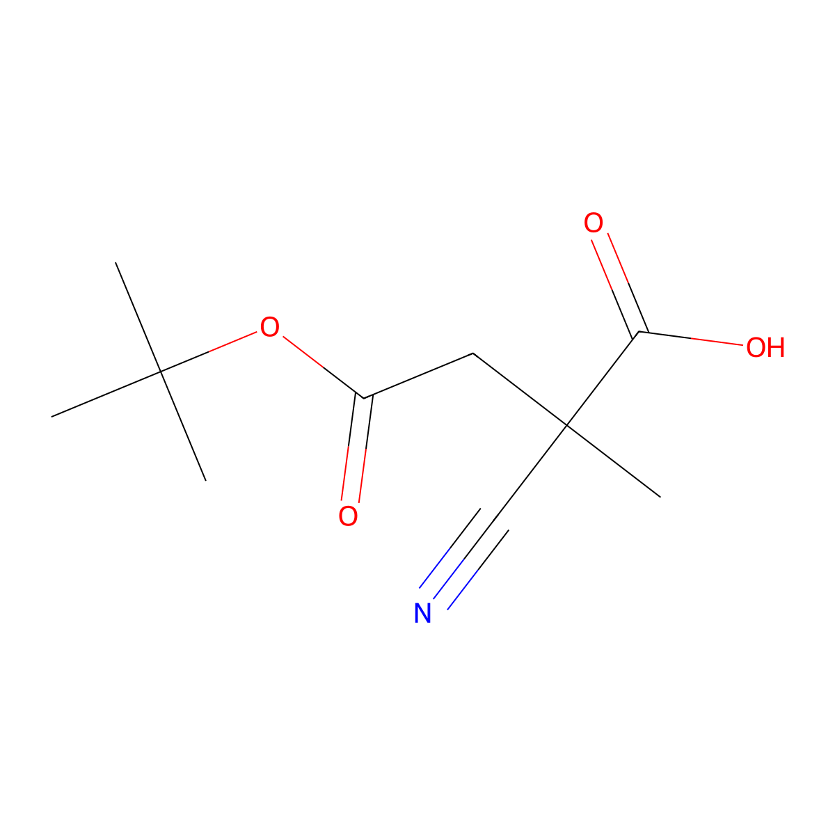Butanedioic acid, 2-cyano-2-methyl-, 4-(1,1-dimethylethyl) ester molecular structure, CAS 1443980-65-1