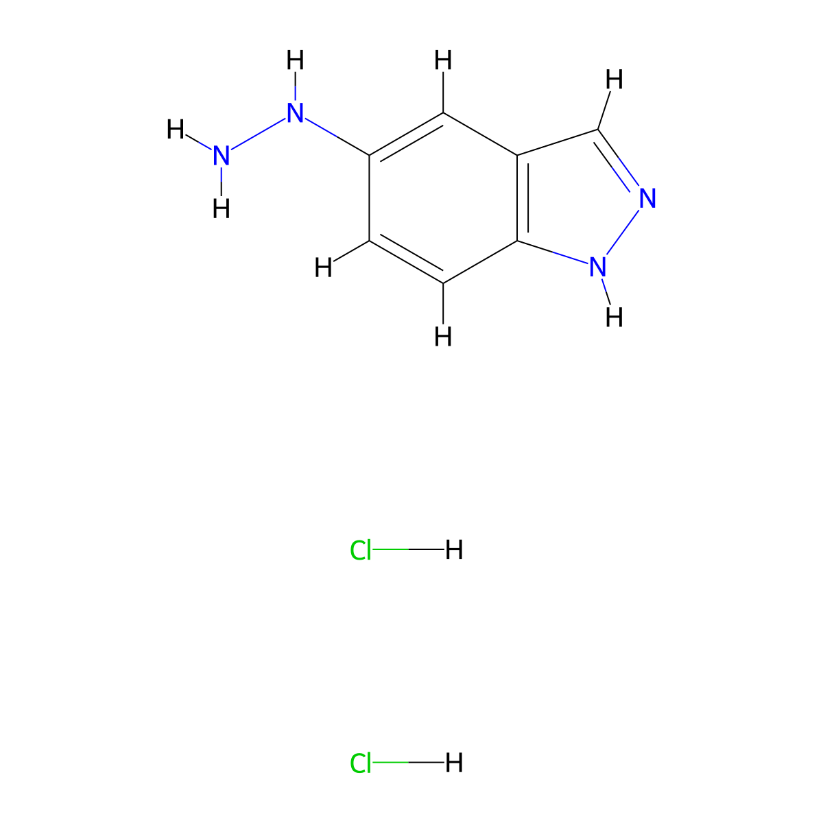 5-hydrazinyl-1H-indazole dihydrochloride molecular structure, CAS 1443980-67-3