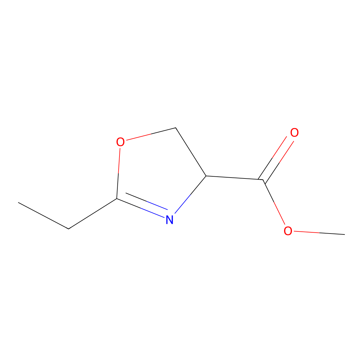Methyl 2-ethyl-4,5-dihydro-1,3-oxazole-4-carboxylate molecular structure, CAS 1443980-68-4