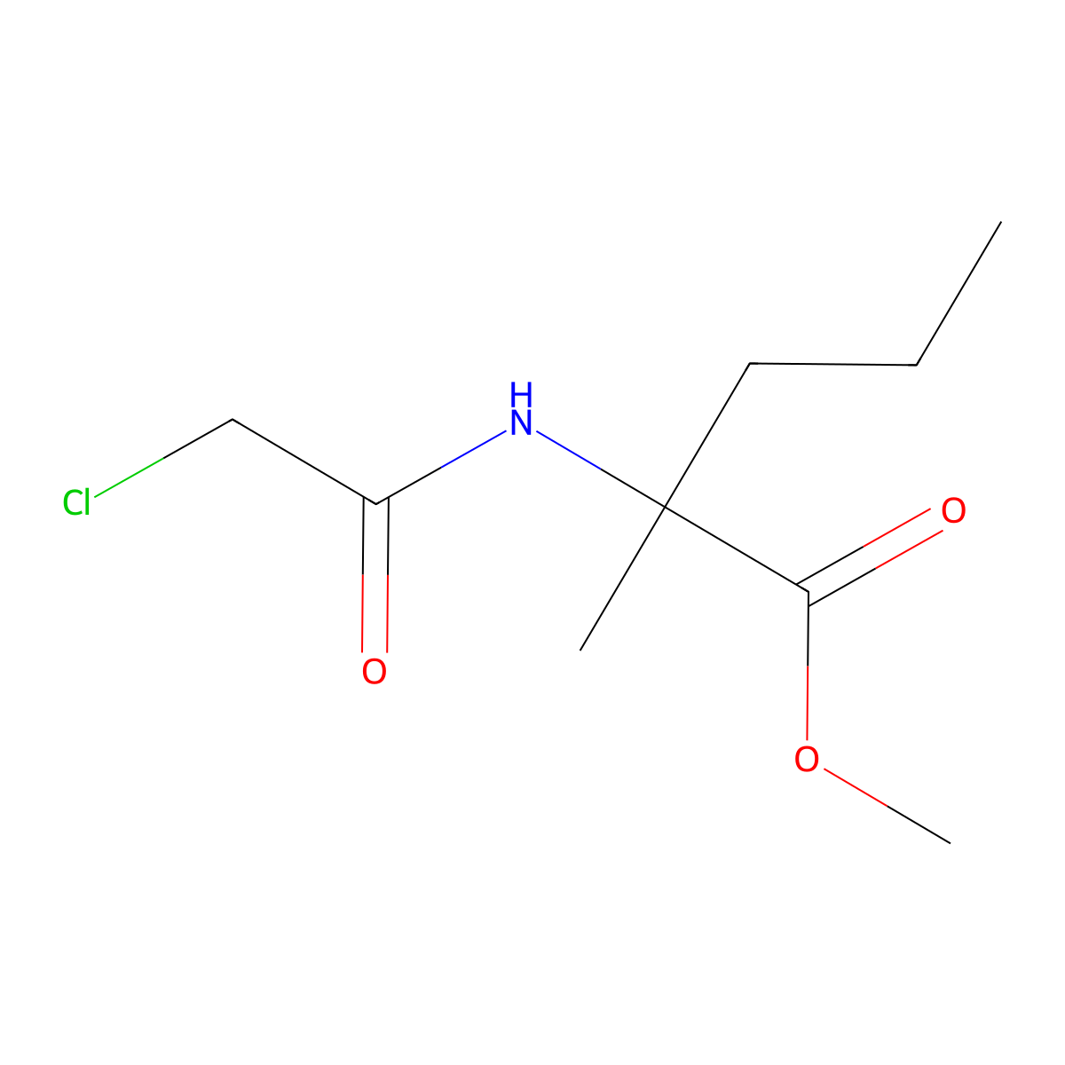 Methyl 2-(2-chloroacetamido)-2-methylpentanoate molecular structure, CAS 1443980-72-0