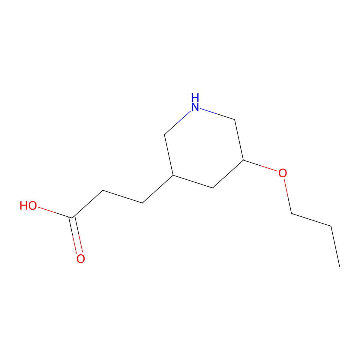 3-(5-Propoxypiperidin-3-yl)propanoic acid molecular structure, CAS 1443980-77-5
