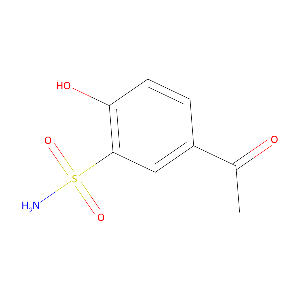 5-Acetyl-2-hydroxybenzene-1-sulfonamide molecular structure, CAS 1443980-78-6
