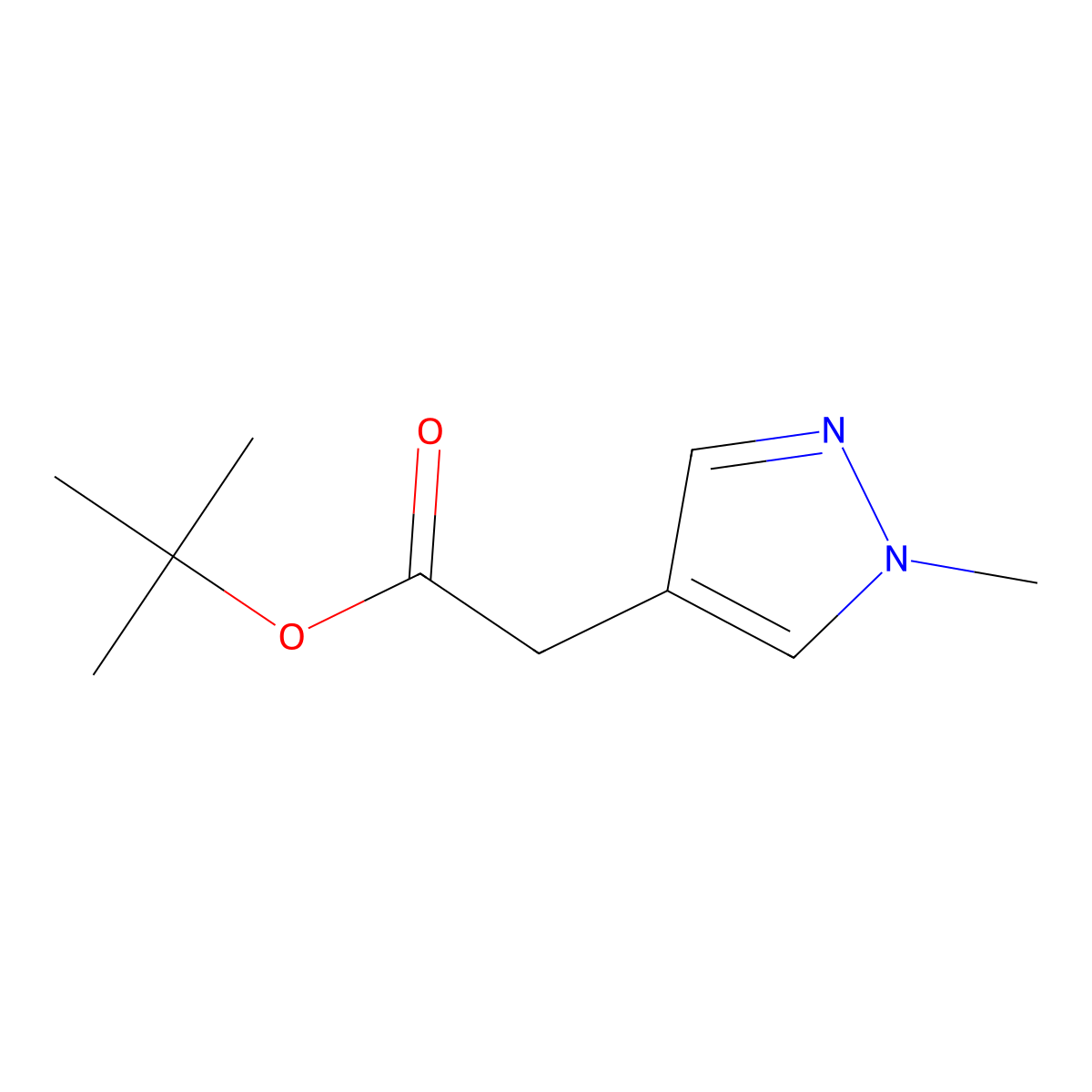tert-butyl 2-(1-methyl-1H-pyrazol-4-yl)acetate molecular structure, CAS 1443980-81-1