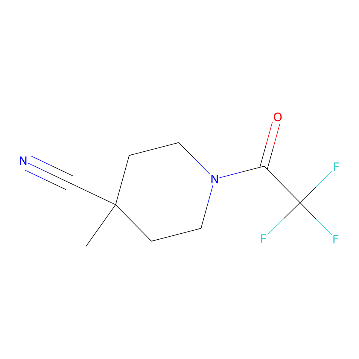 4-Methyl-1-(trifluoroacetyl)piperidine-4-carbonitrile molecular structure, CAS 1443980-84-4