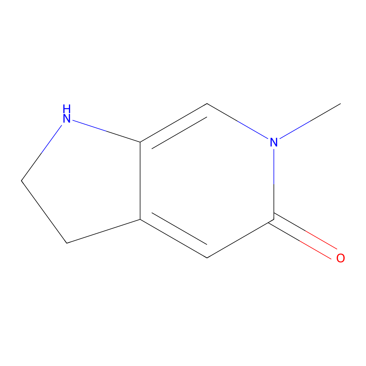 6-methyl-1H,2H,3H,5H,6H-pyrrolo[2,3-c]pyridin-5-one molecular structure, CAS 1443980-85-5