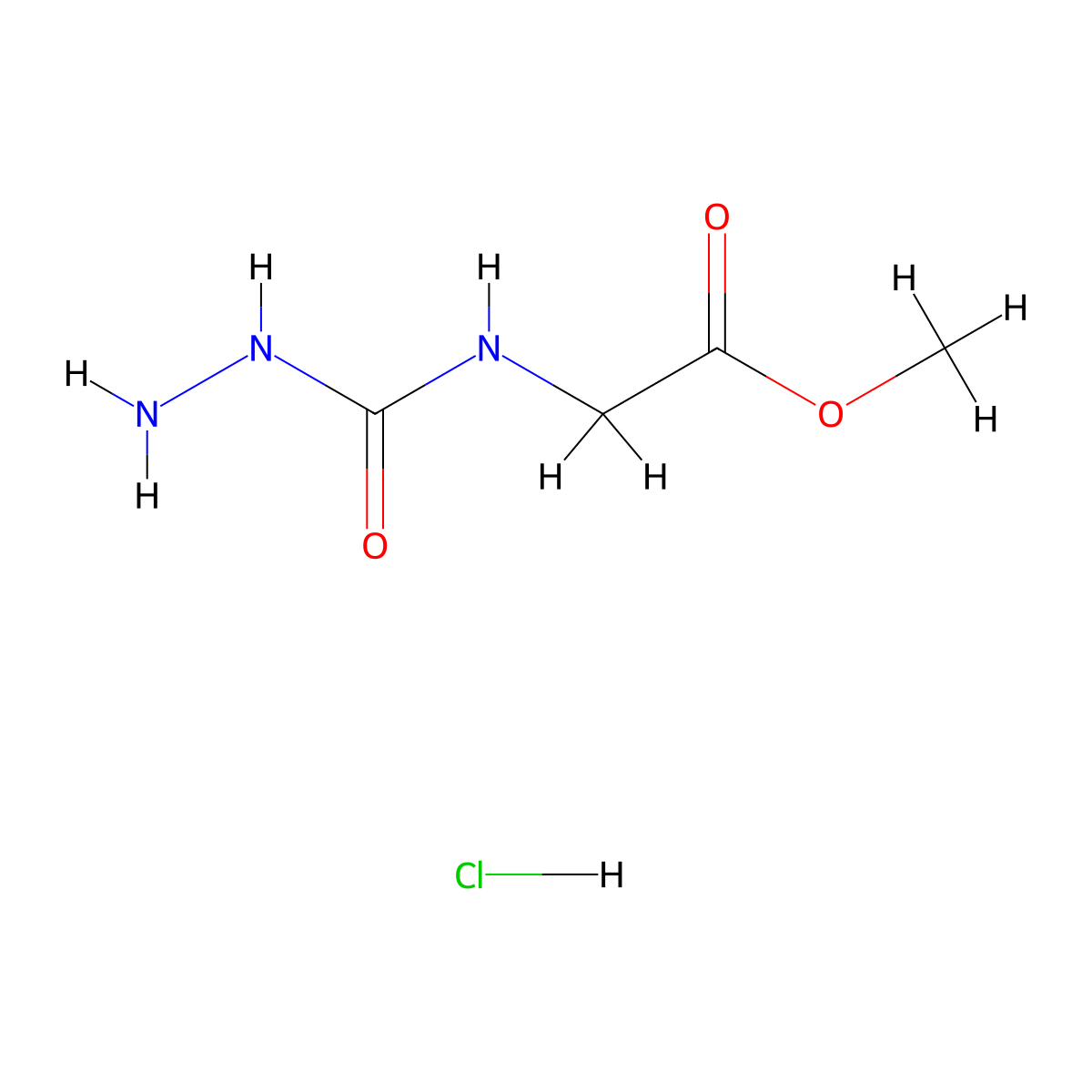 Methyl 2-[(hydrazinecarbonyl)amino]acetate hydrochloride molecular structure, CAS 1443980-86-6