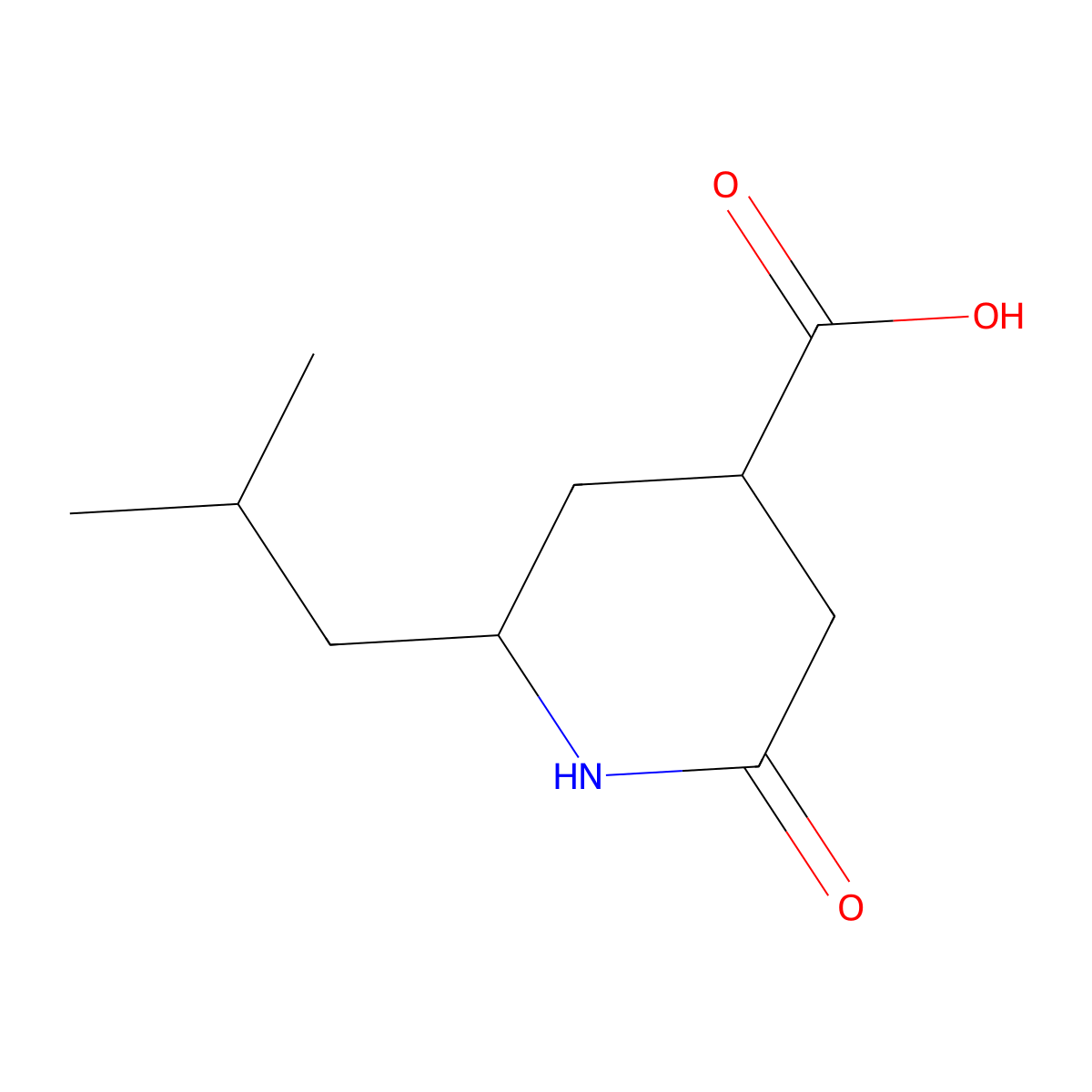 2-(2-Methylpropyl)-6-oxopiperidine-4-carboxylic acid molecular structure, CAS 1443980-90-2