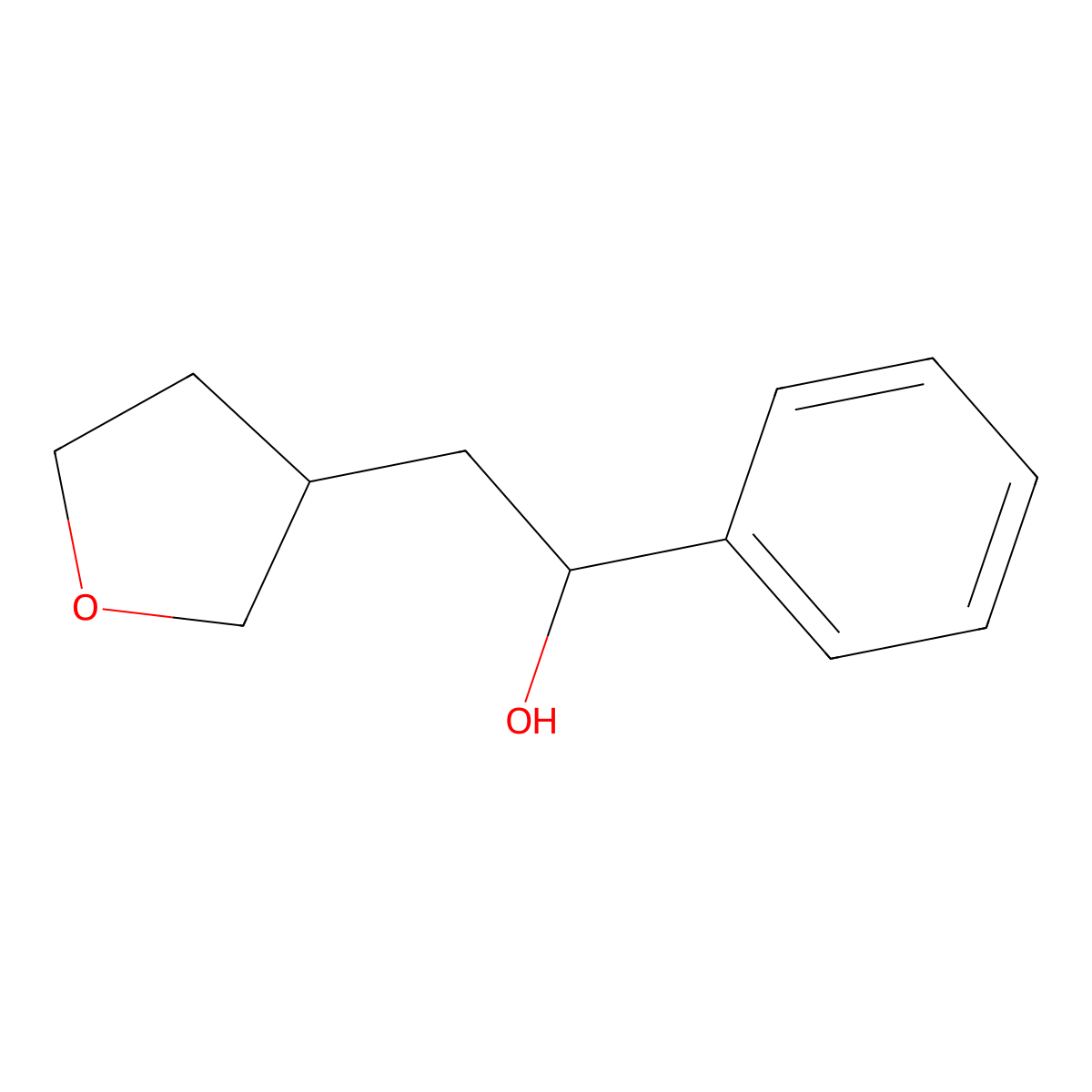 2-(Oxolan-3-yl)-1-phenylethan-1-ol molecular structure, CAS 1443980-93-5