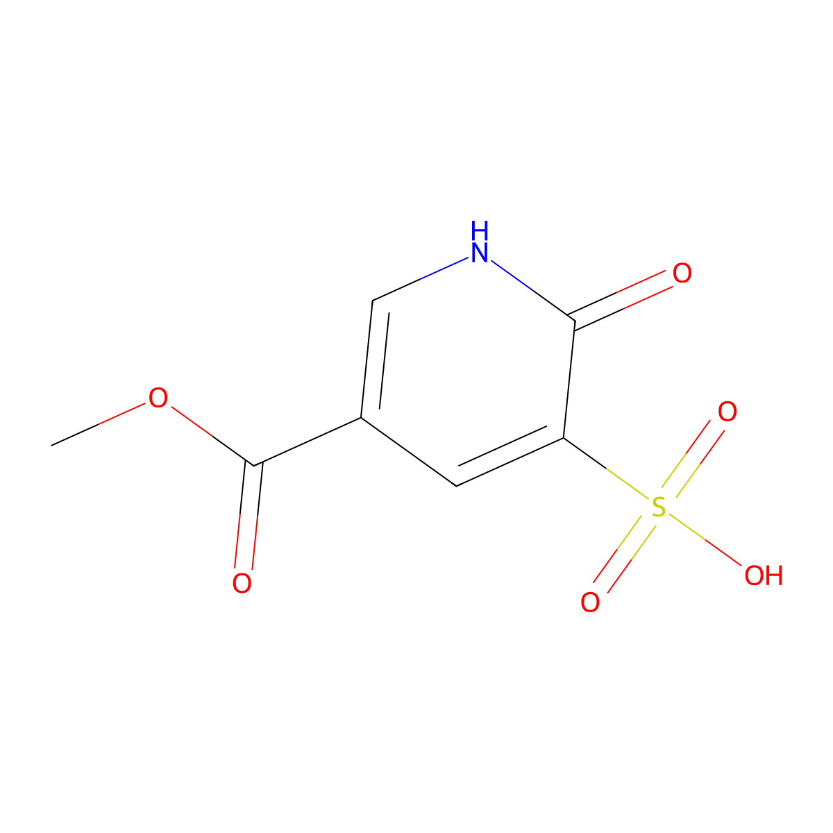 2-Hydroxy-5-(methoxycarbonyl)pyridine-3-sulfonic acid molecular structure, CAS 1443980-97-9