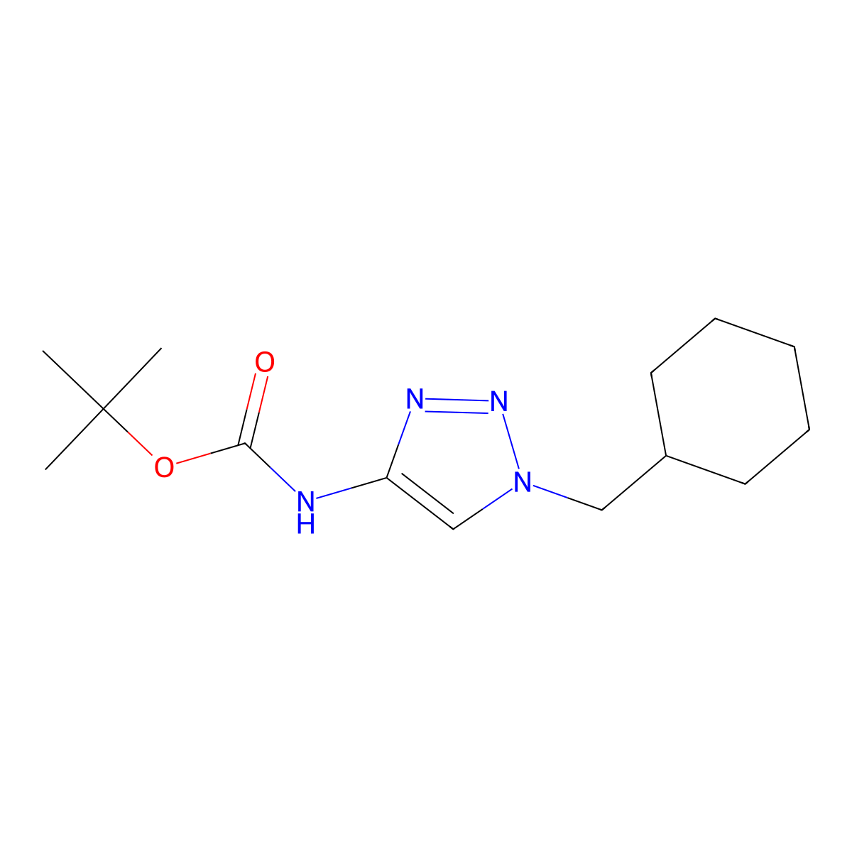 tert-butyl N-[1-(cyclohexylmethyl)-1H-1,2,3-triazol-4-yl]carbamate molecular structure, CAS 1443981-00-7