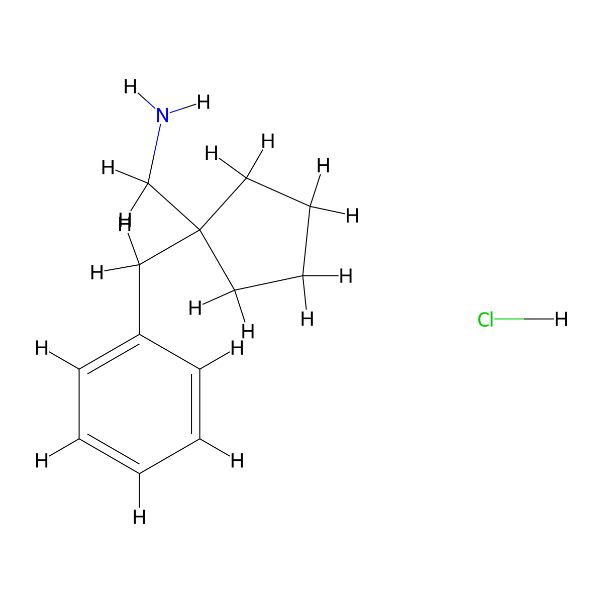 (1-Benzylcyclopentyl)methanamine hydrochloride molecular structure, CAS 1443981-02-9