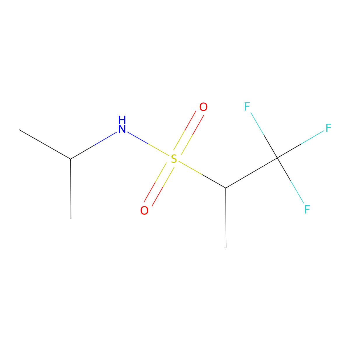1,1,1-trifluoro-N-(propan-2-yl)propane-2-sulfonamide molecular structure, CAS 1443981-07-4