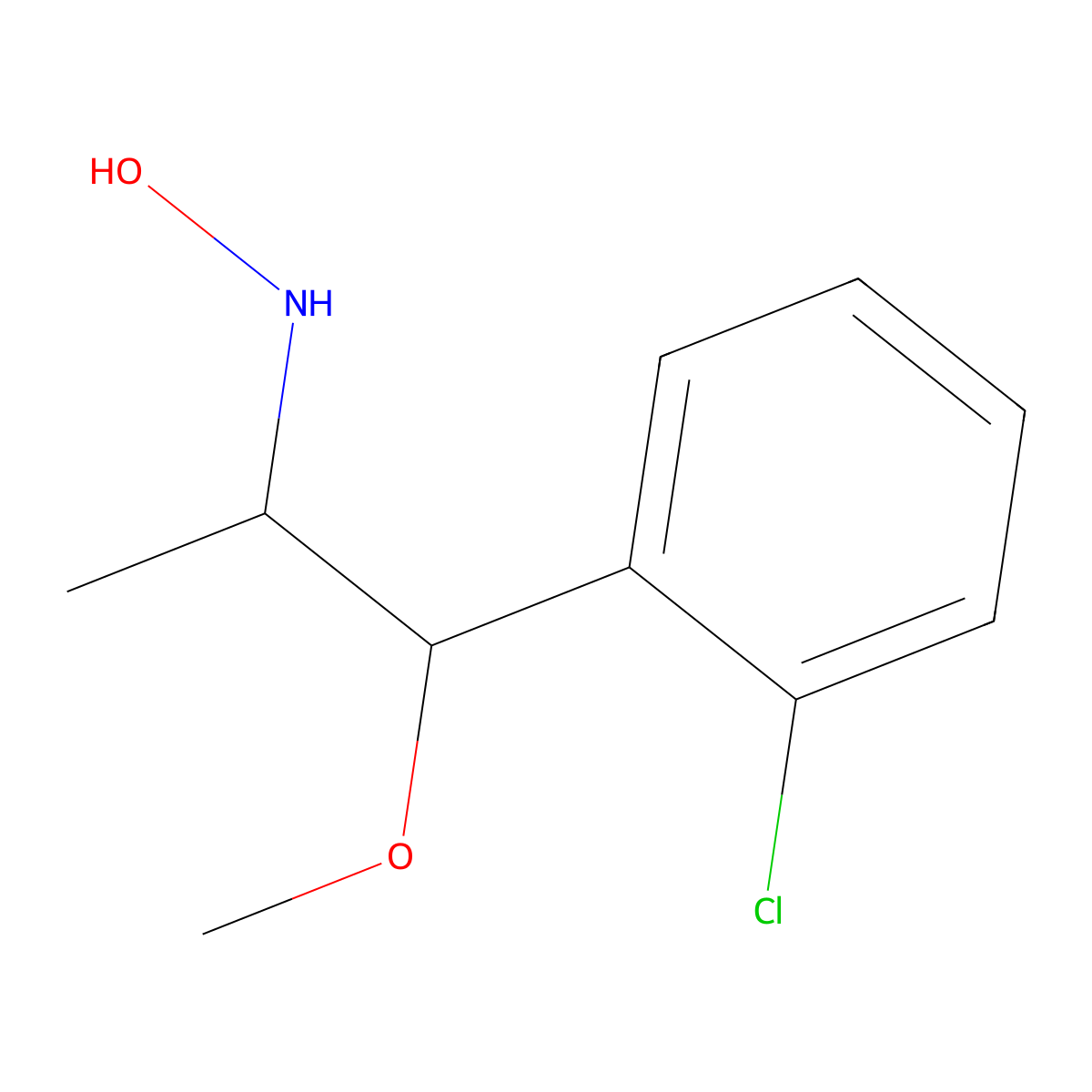 N-[1-(2-chlorophenyl)-1-methoxypropan-2-yl]hydroxylamine molecular structure, CAS 1443981-08-5