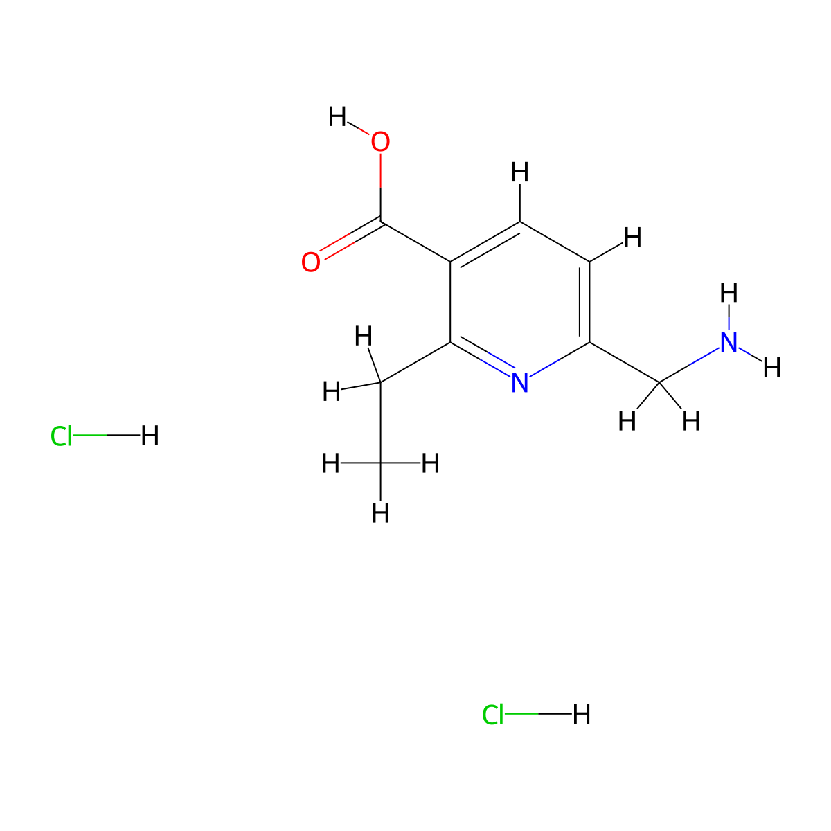 6-(Aminomethyl)-2-ethylpyridine-3-carboxylic acid dihydrochloride molecular structure, CAS 1443981-09-6