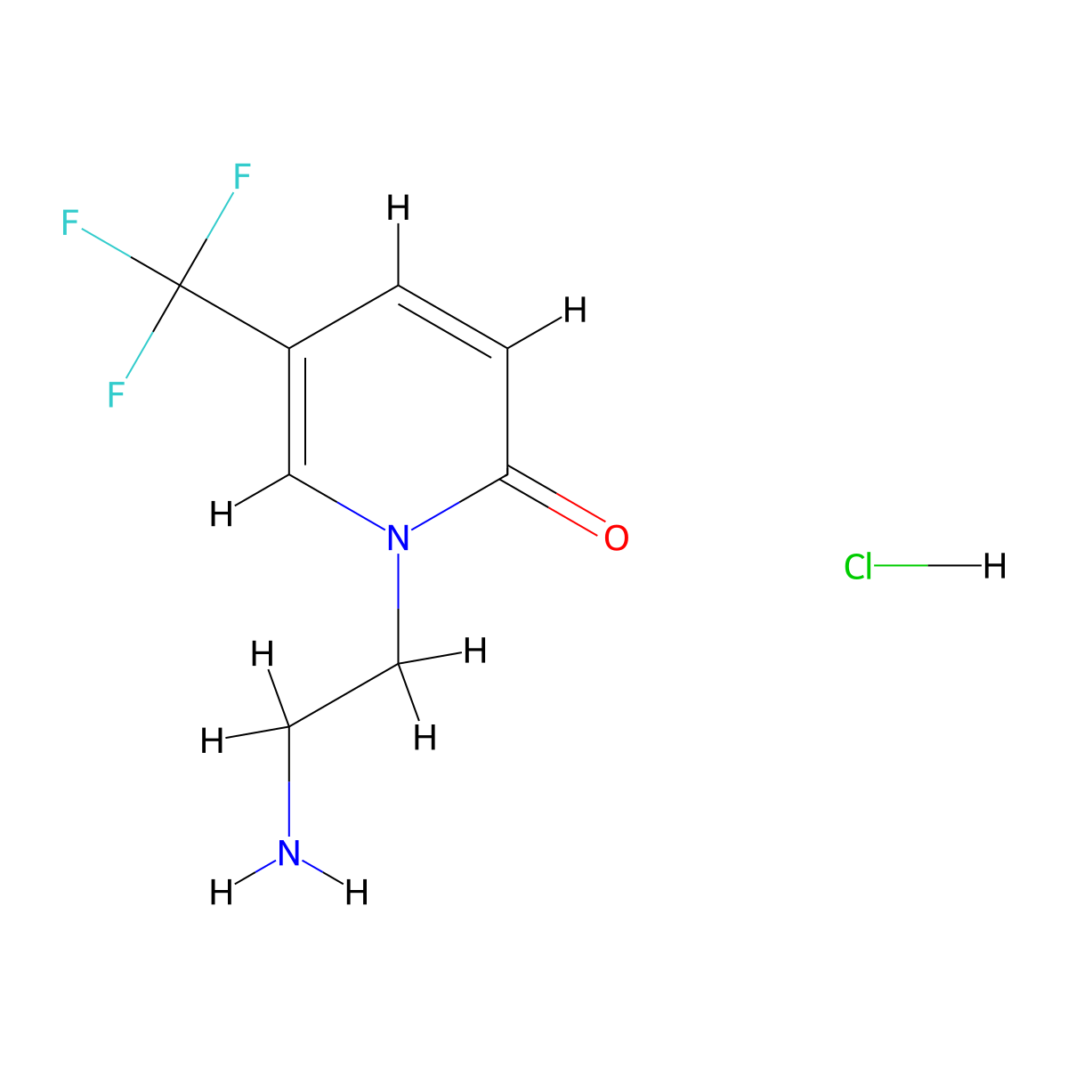 1-(2-Aminoethyl)-5-(trifluoromethyl)-1,2-dihydropyridin-2-one hydrochloride molecular structure, CAS 1443981-16-5