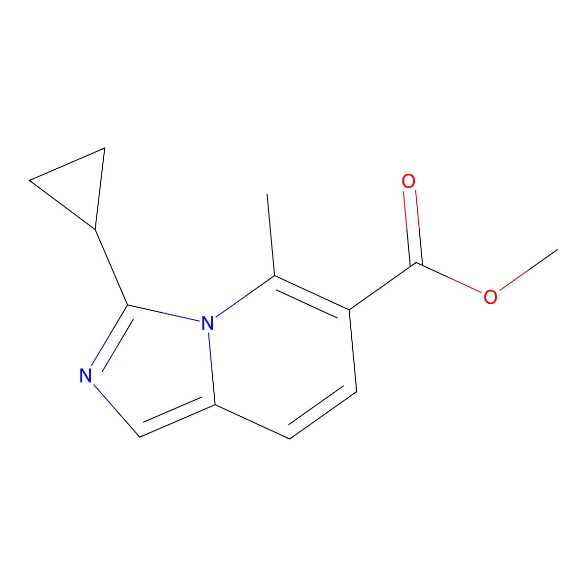 Methyl 3-cyclopropyl-5-methylimidazo[1,5-a]pyridine-6-carboxylate molecular structure, CAS 1443981-18-7